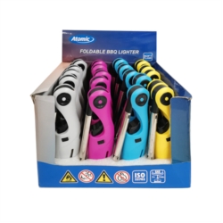 Briquet allume tout piézo pliant 4 coloris 23 cm 20/240