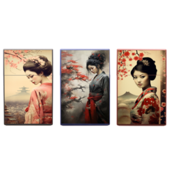 Boite étui paquet 20 cig 85mm plastique décors Japon Geisha 12/240