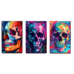 Boite étui paquet 20 cig 85mm plastique décors Skull néon 12/240