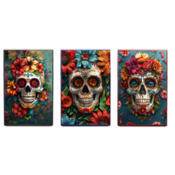 Boite étui paquet 20 cig 85mm plastique décors Catrina flowers 12/240