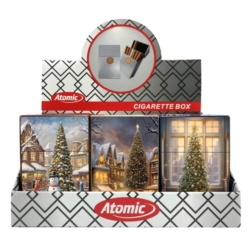 Boite étui paquet 20 cig 85mm plastique décors de Noël 12/240