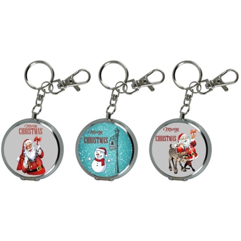 Cendrier de poche porte clés métal décor Merry Christmas 12/240