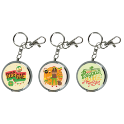 Cendrier de poche porte clés métal décor Reggae soul 12/240