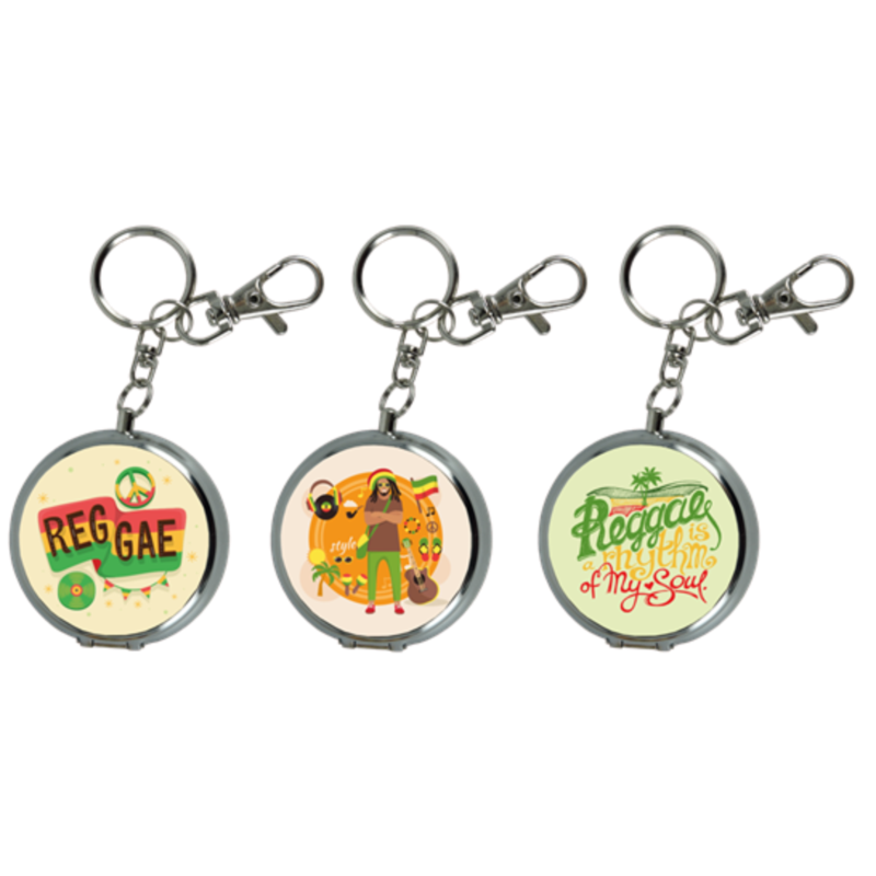 Cendrier de poche porte clés métal décor Reggae soul 12/240