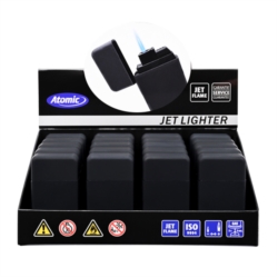 Briquet Atomic jetflamme Square gomme noir 20/400