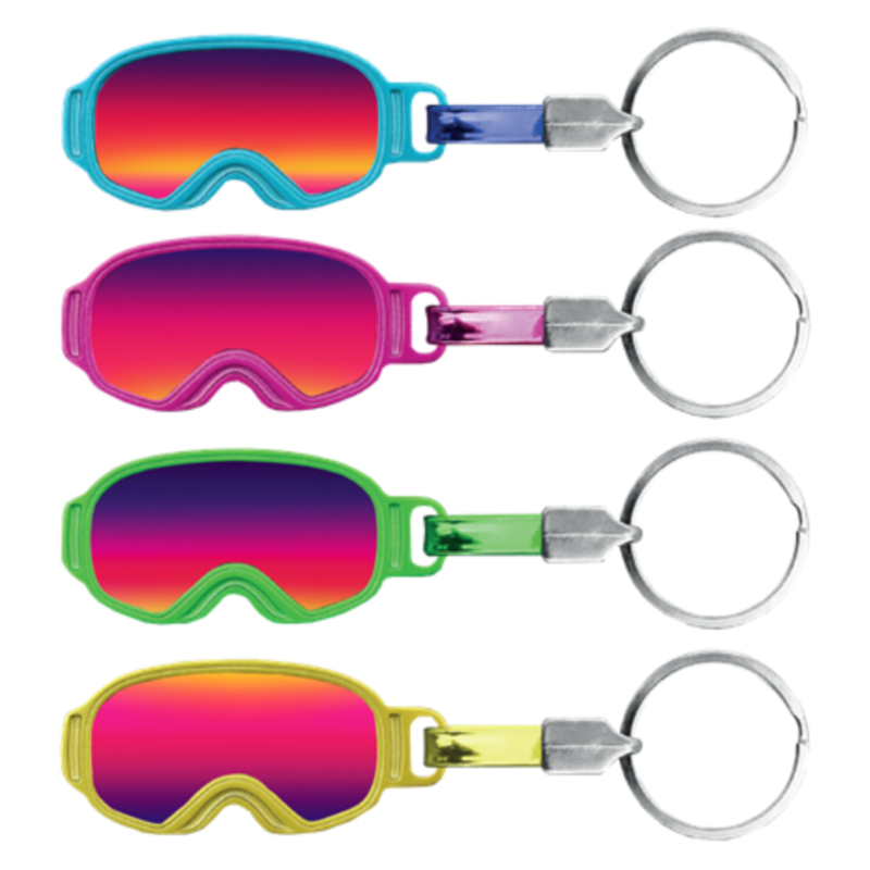 Porte-clés forme masque de ski doming Néons