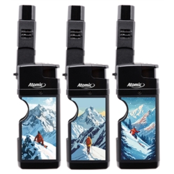 Briquet jetflamme avec tête amovible 9.5 / 14.5 cm décors Montagne