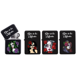 Briquet Atomic Essence noir mat décors Femmes Catrina 12/360