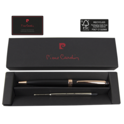 Stylo bille Pierre Cardin Quito rose/noir mat