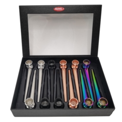 Pipe à tabac métallisé 12.5 cm dans coffret 12/180