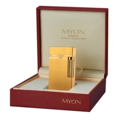 Briquet piezo Myon Paris doré satiné 5/50