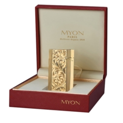 Briquet piezo Myon Paris design Venitian doré 5/50