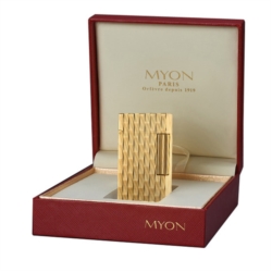 Briquet piezo Myon Paris design Bamboo doré 5/50