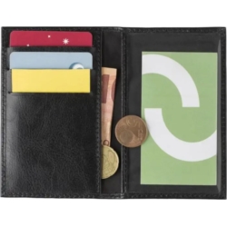 Porte-feuille cartes RFID en cuir noir 11.5x7.1x0.5 cm 25/400