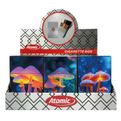 Boite étui paquet 20 cig 85mm plastique décors Champignons 12/240