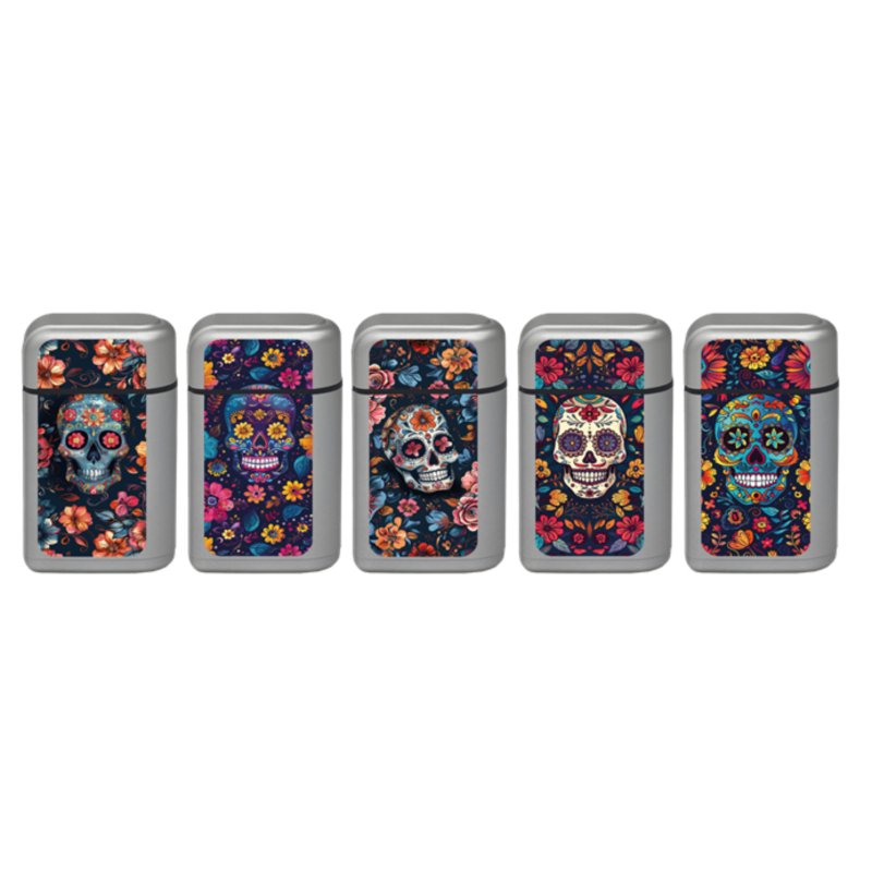 Briquet Atomic jetflamme gomme gris décors Catrina 25/500