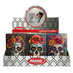 Boite étui paquet 20 cig 85mm plastique décors Catrina flow II 12/240