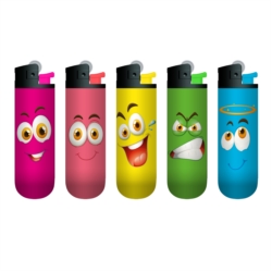 Briquet pierre FLS jetable décor Funny Face 25/1000