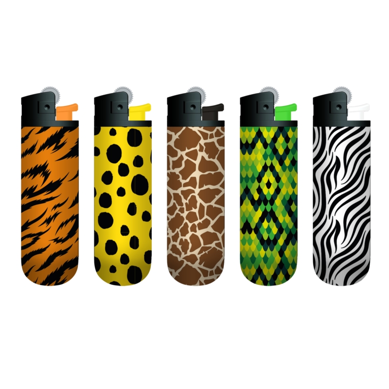 Briquet pierre FLS jetable décor motif animaux 25/1000