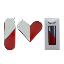 BRIQUET ATOMIC PIEZO DOUBLE COEUR ROUGE/CHROME DANS BOITE CADEAU /240